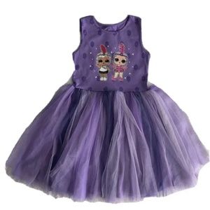 L.O.L. Surprise Girls Purple Embellished Flapper Dancer Dress XS (4-5) NEW